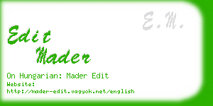 edit mader business card